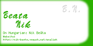 beata nik business card
